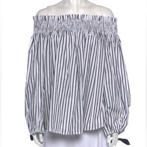 Caroline Constas - Striped Off The Shoulder Blouse - Size Medium